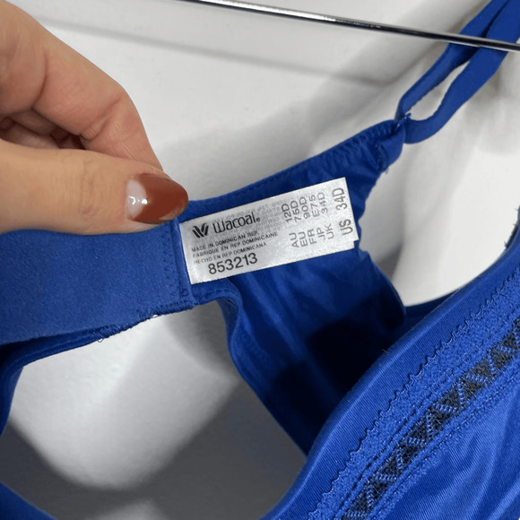 WACOAL Perfect Primer Underwire T-Shirt Bra blue convertible 853213 womens 34D - Picture 5 of 11